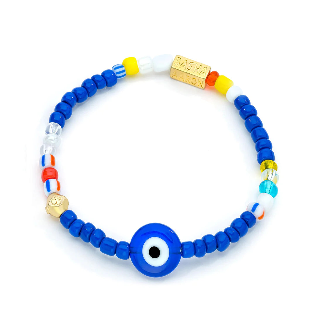 New Blue Beaded Stretch Bracelet Set With Genuine Shell - Kohl's NWT #B1305A