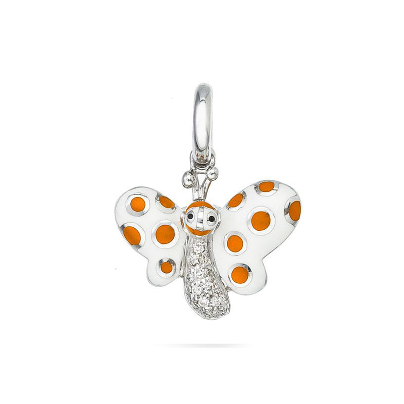 Butterfly with Orange Polka Dots