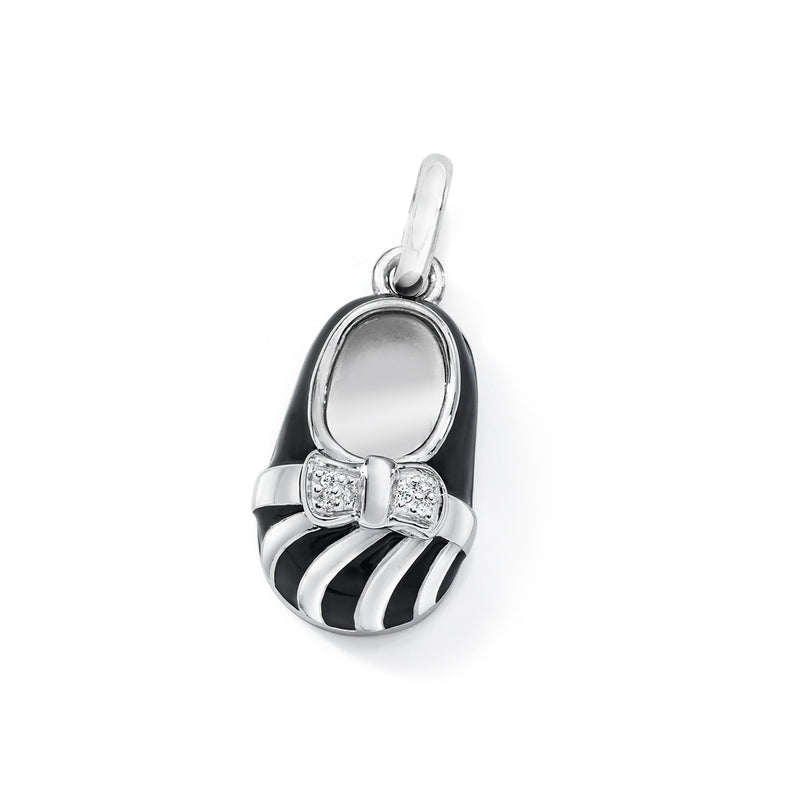 Vermeil Mini Diamond Zebra Bow Shoe