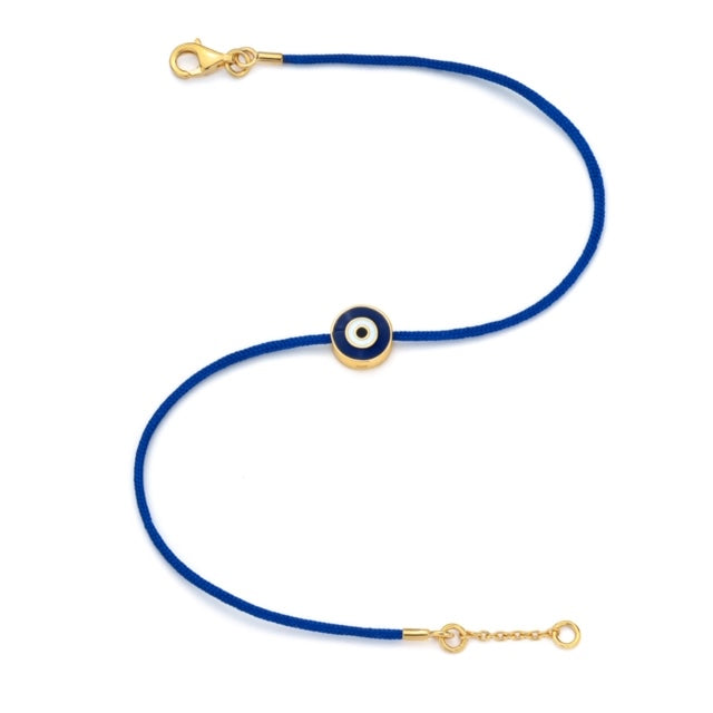 Yellow Gold Vermeil Men's Navy Eye Cord Bracelet – AB CORP