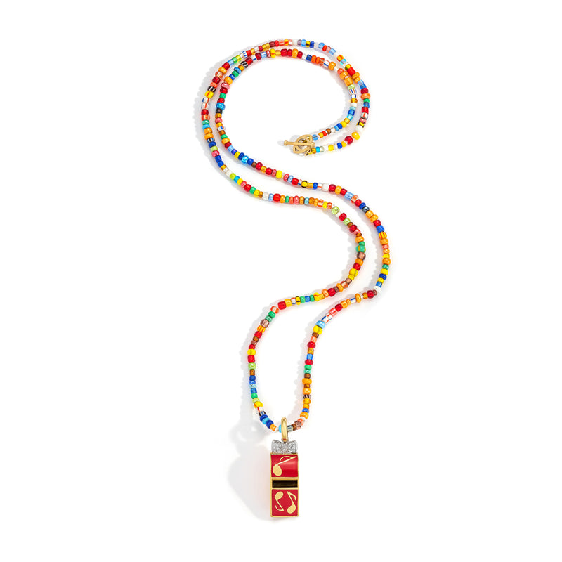 Whistle on Colorful Beaded Necklace