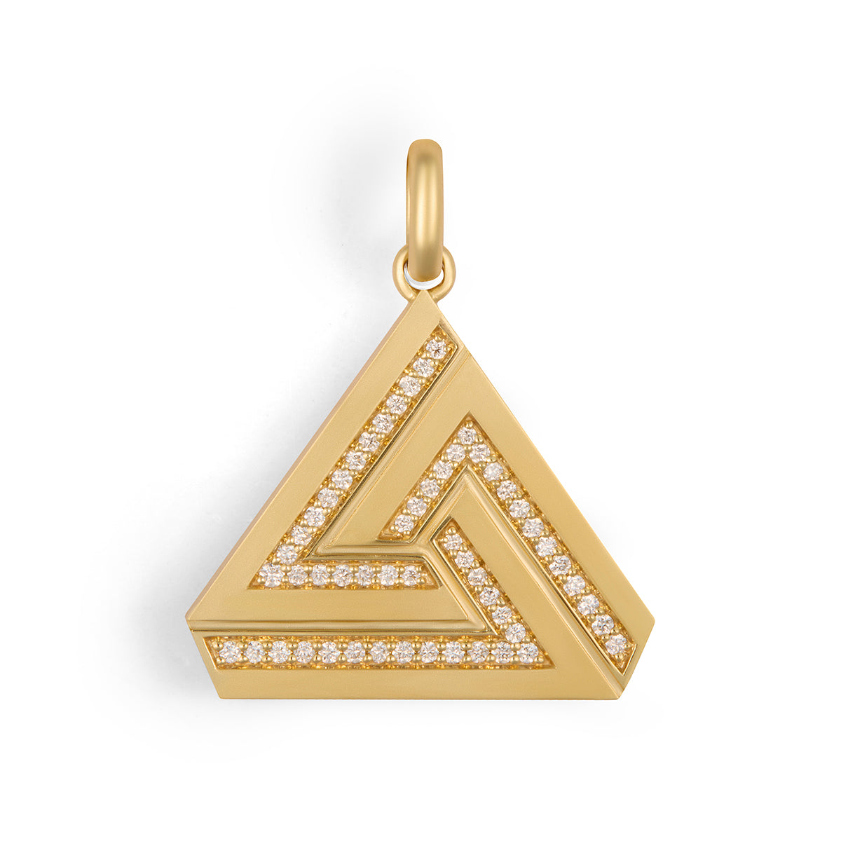 18K Abracadabra Triangle with Diamonds is made of solid gold and natural diamonds.  Perfect on it's own or worn with other Aaron Basha charms.