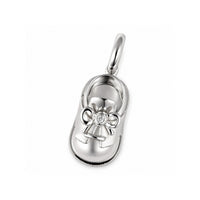 18K All White Gold Saddle Shoe