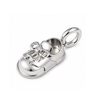 18K All White Gold Saddle Shoe Side View