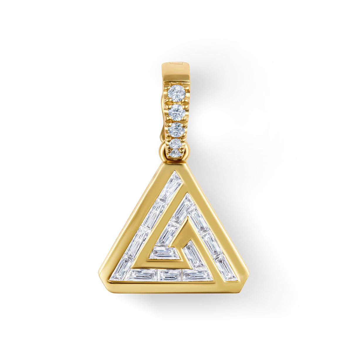 18K Mini Baguette Diamond Abracadabra Triangle