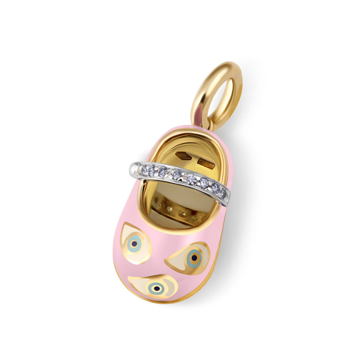 18K Pink Evil Eye Shoe