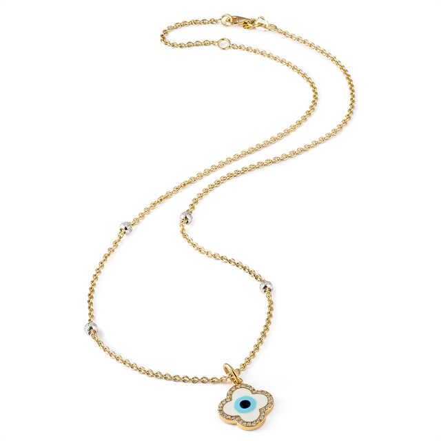 18K Rondelle Chain with Natalie Eye
