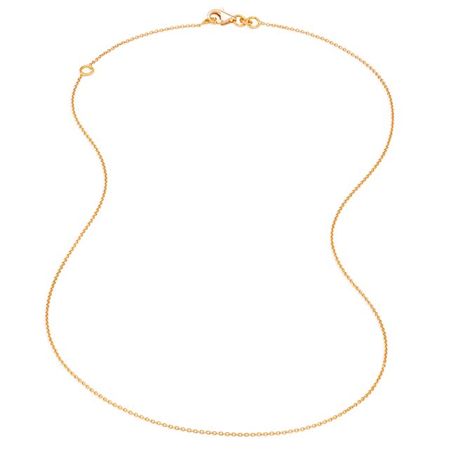 18K Rose Gold Simple Necklace 18" with ring at 16"