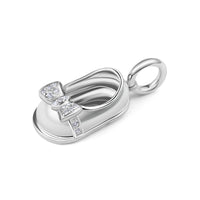 18K White Gold Diamond Bow Shoe Angle