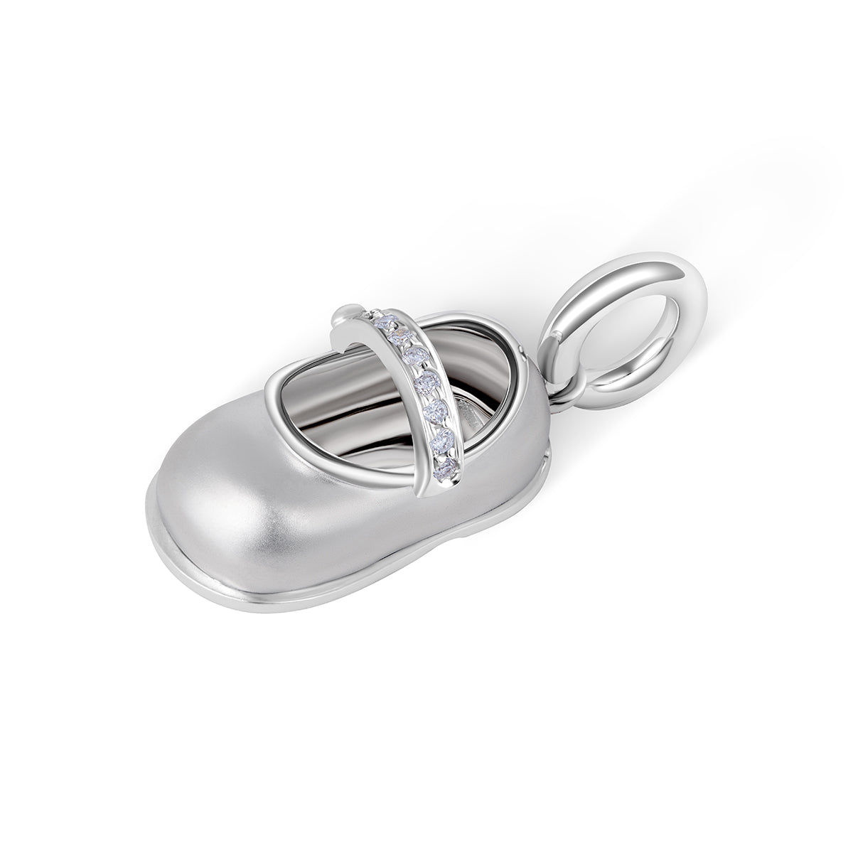 18K White Gold Diamond Strap Mary Jane Shoe