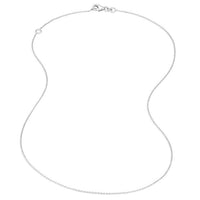 18K White Gold Simple Necklace 18" with ring at 16"