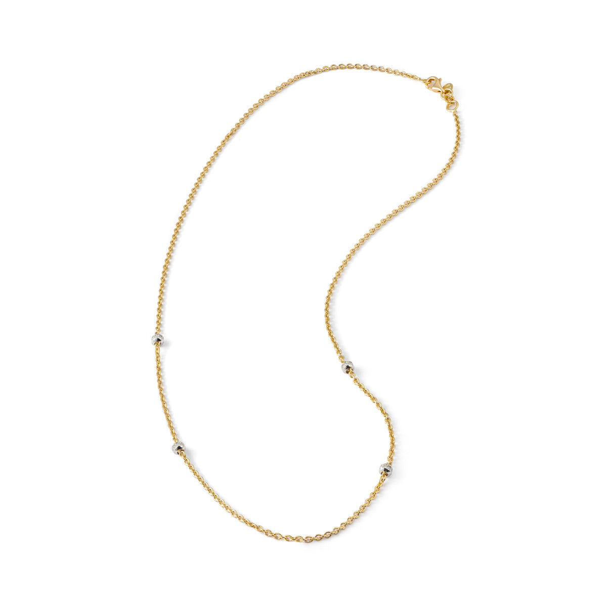 18K Yellow Gold 4 Rondelle Necklace