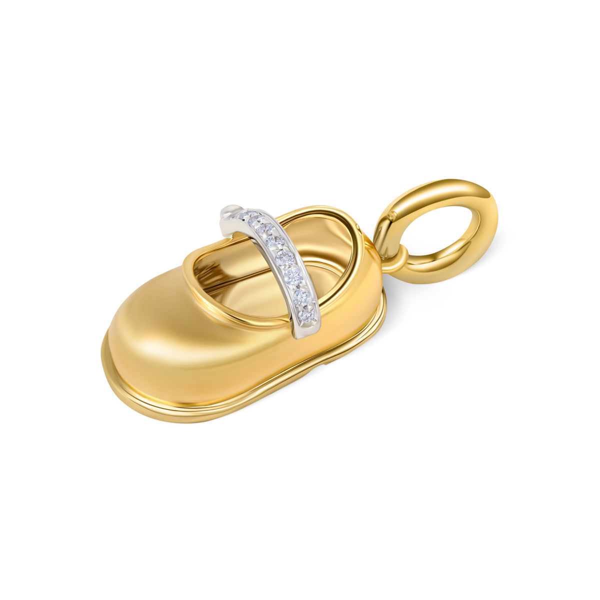 18K Yellow Gold Diamond Strap Mary Jane Shoe