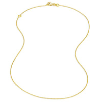 18K Yellow Gold Simple Necklace 18" with ring at 16"