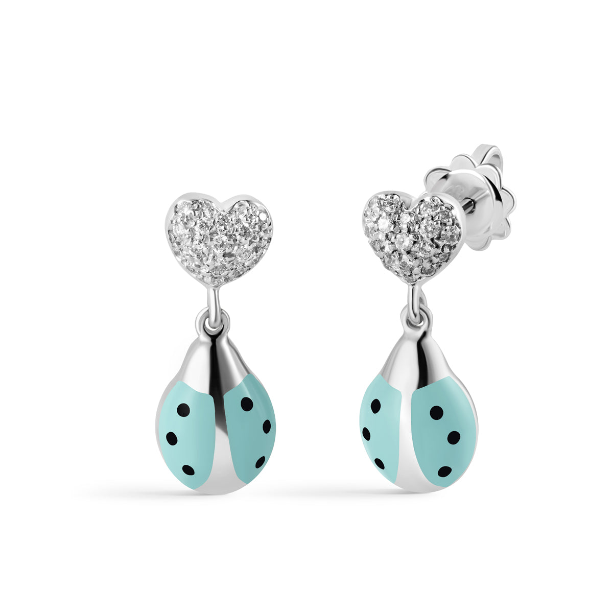 Ladybug Diamond Heart
