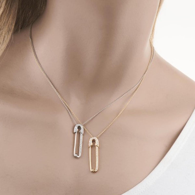 18K Safety Pin on Chain - Pre Order