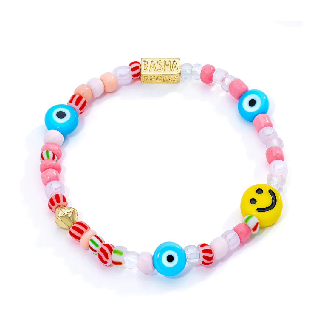 Coastal beads by rebecca Pink smiley face bracelet stack jewelry -  accessories bracelets at Treppie