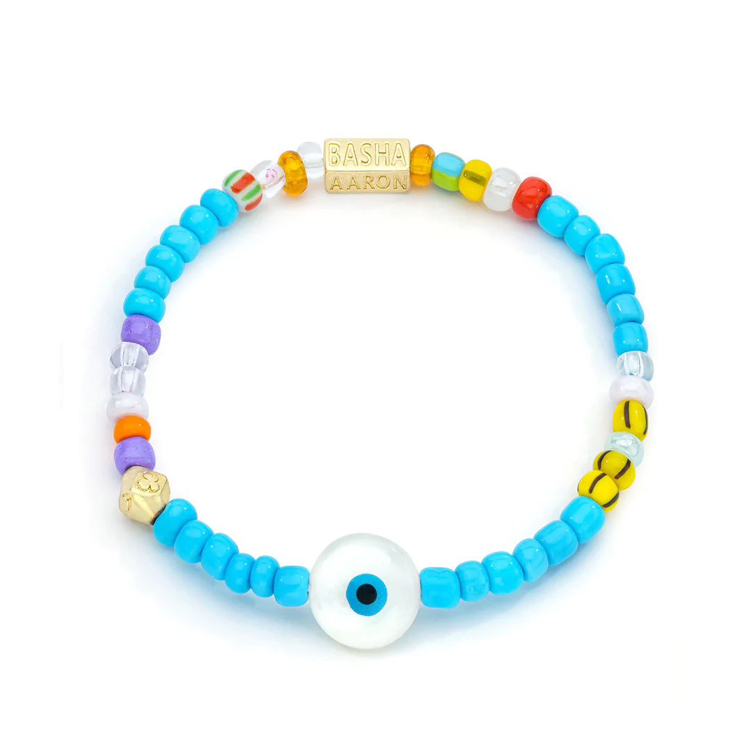 Women's Blue Beaded Stretch Bracelet