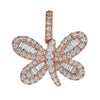 18K Baguette Diamond Butterfly Rose Gold Charm