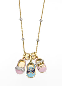 18K Yellow Gold 4 Barrel Necklace