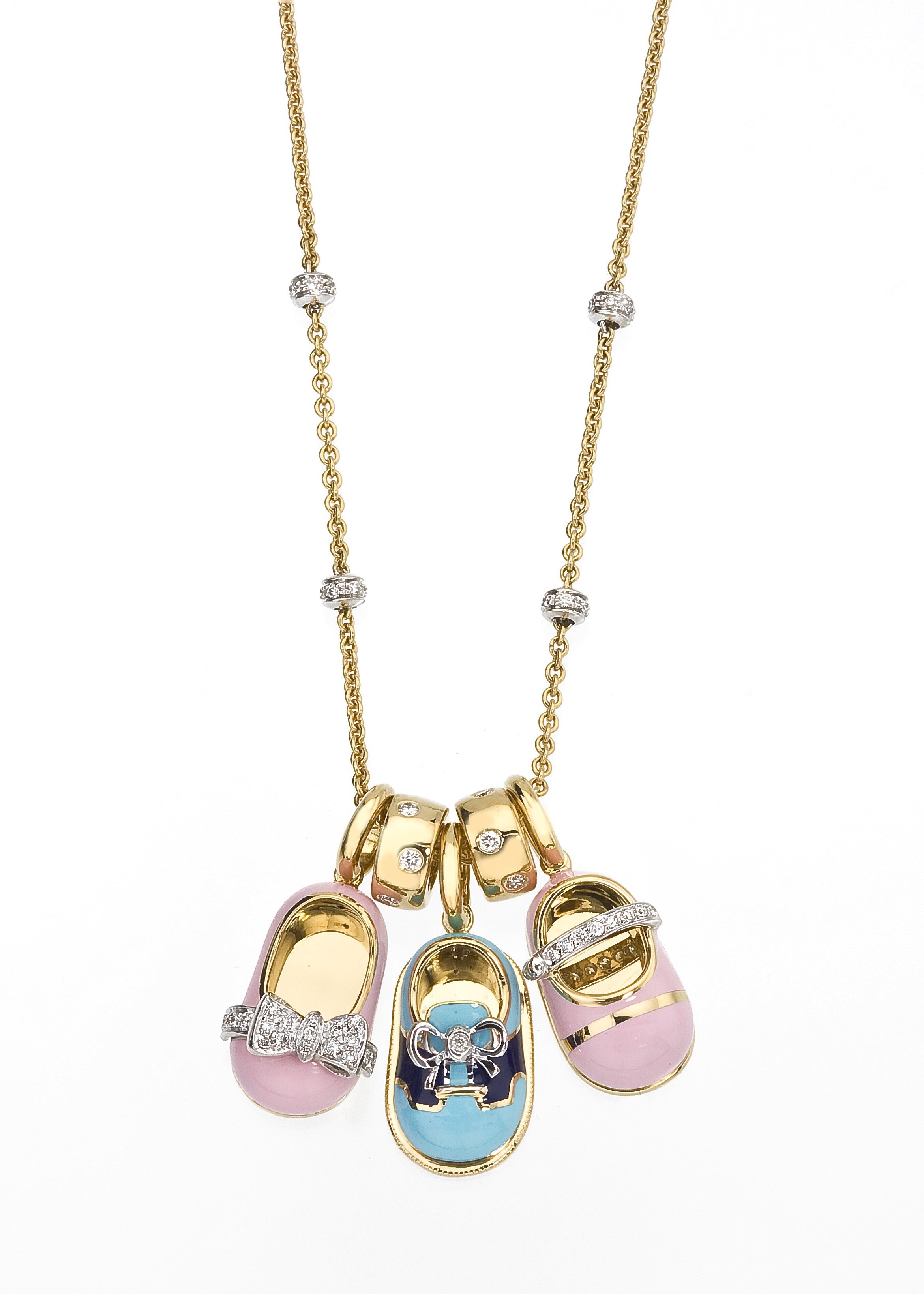 18K Yellow Gold 4 Barrel Necklace