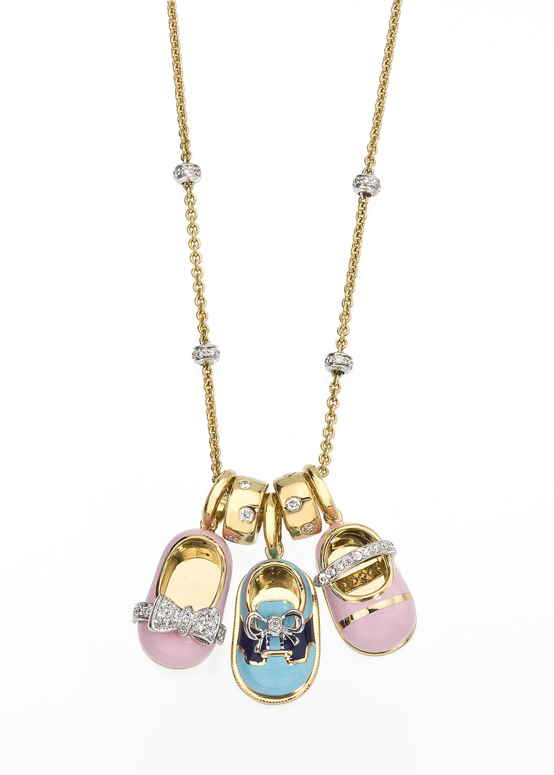 18K Yellow Gold 4 Barrel Necklace