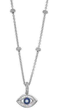18K White Gold 4 Rondelle Necklace