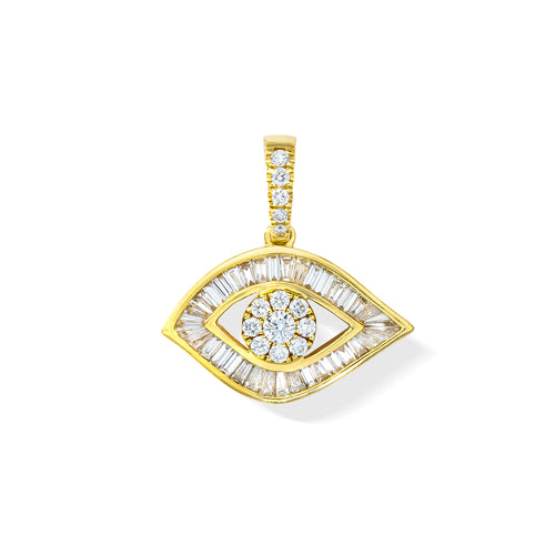 Diamond Baguette Evil Eye Charm