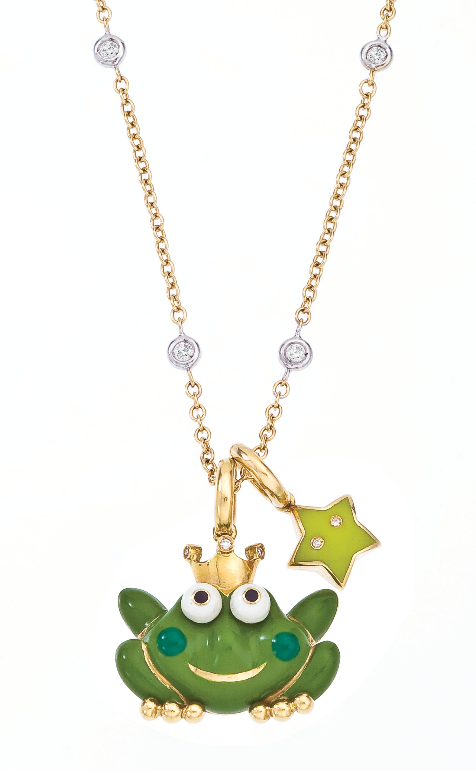 18K 16" Diamond Bezel Necklace