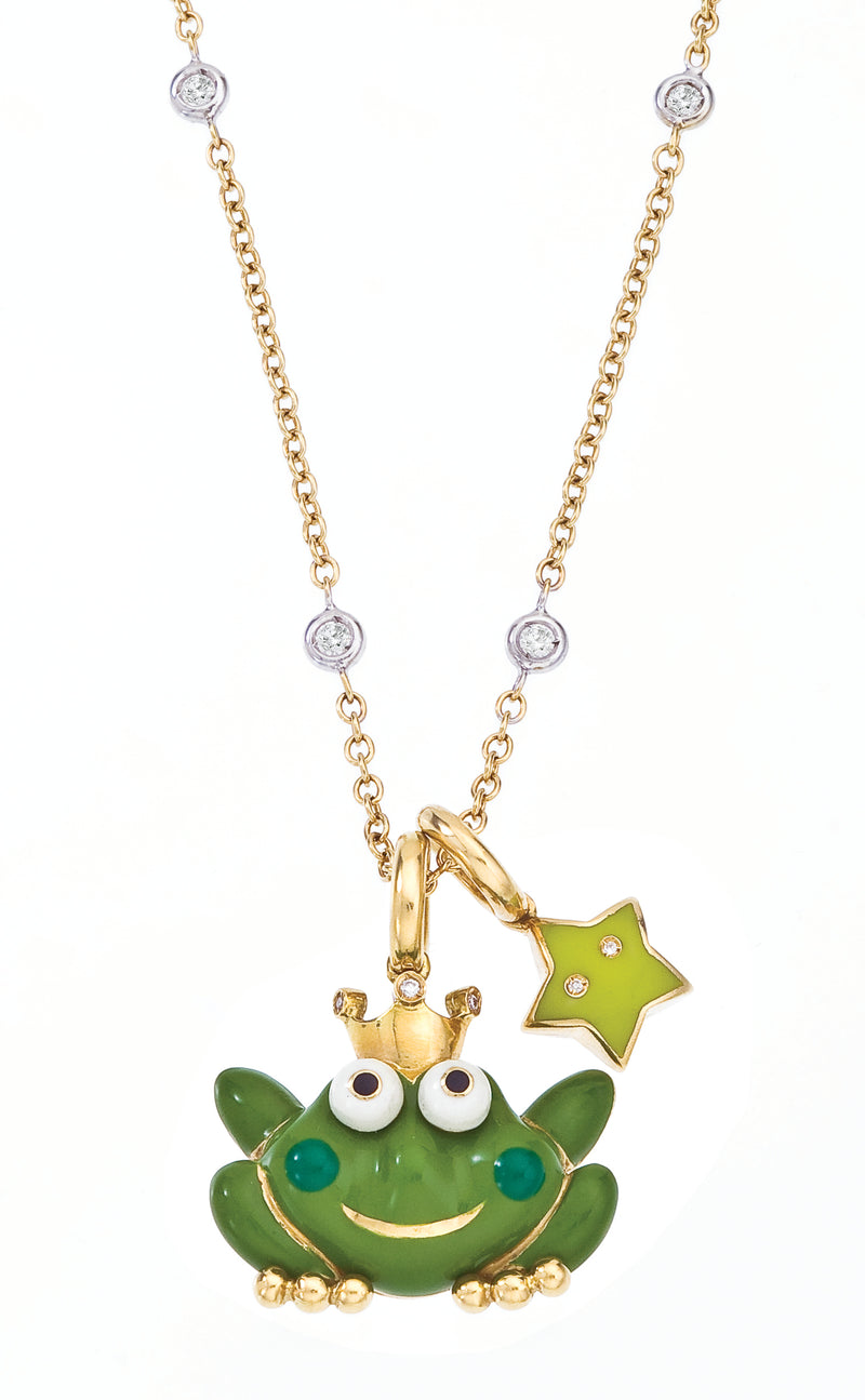 18K 16" Diamond Bezel Necklace