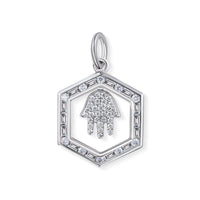Baguette Frame Diamond Hamsa