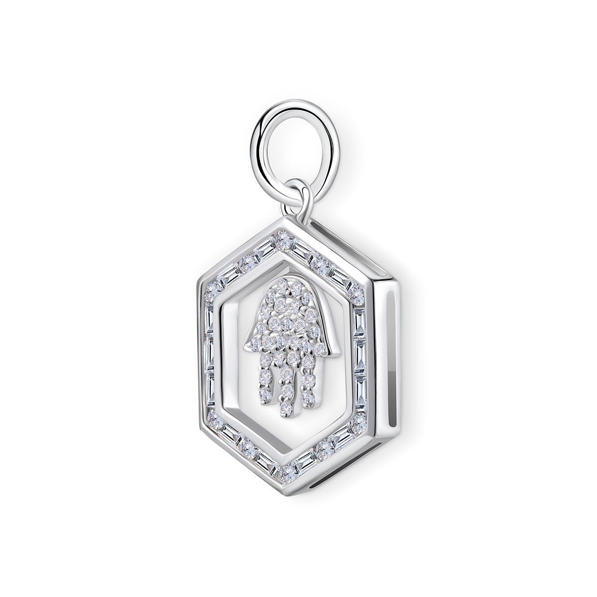 Baguette Frame Diamond Hamsa