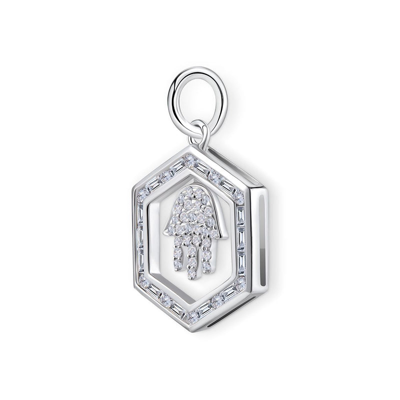 Baguette Frame Diamond Hamsa