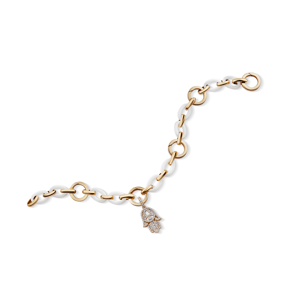 Baguette Diamond Rose Gold Small Hamsa