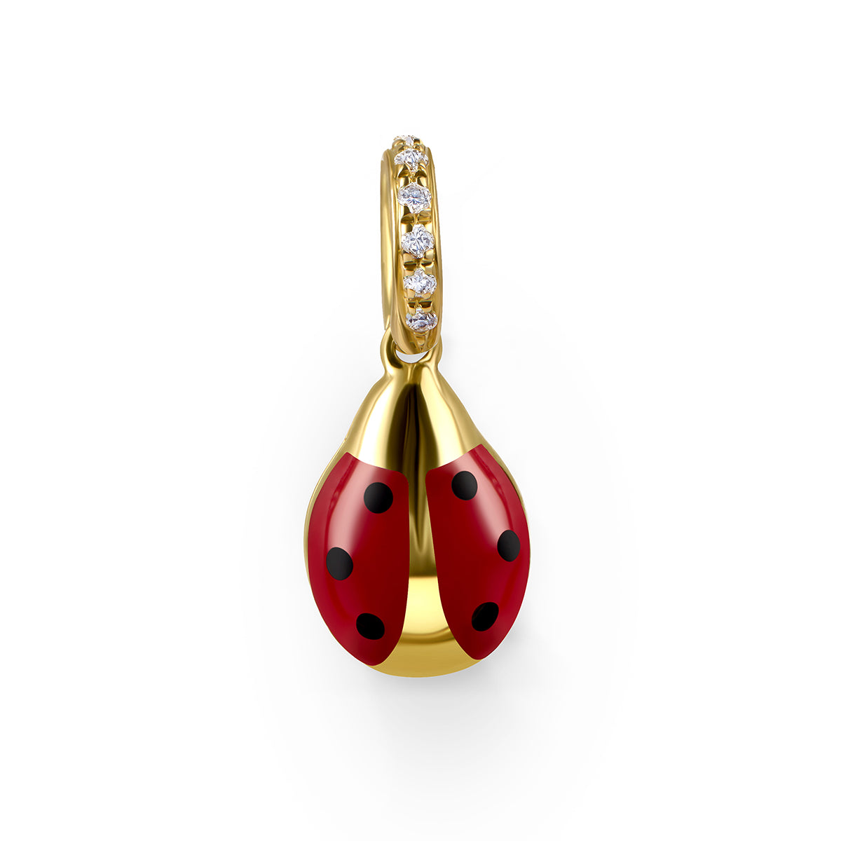 Ladybug Charm Medium Diamond Bail