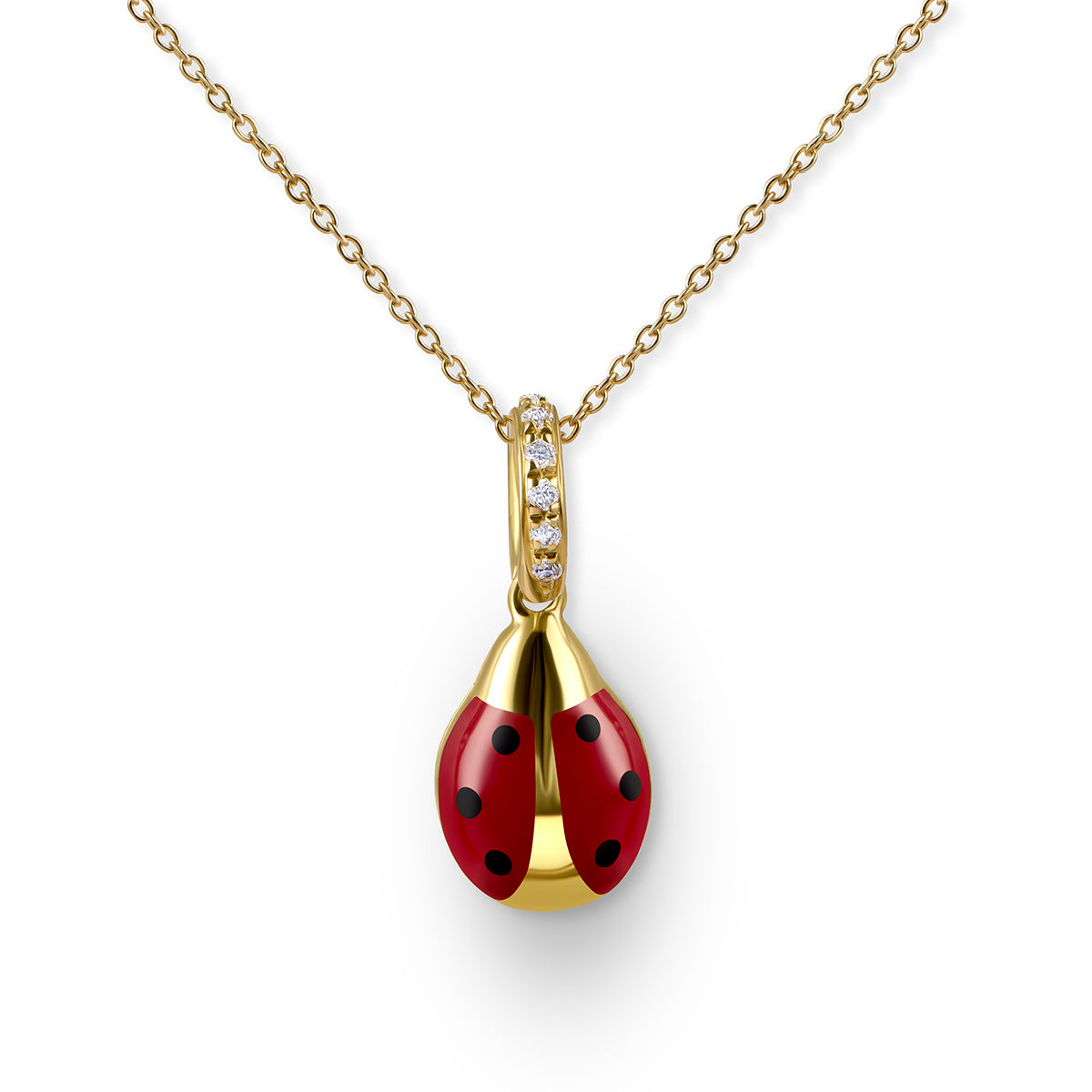 Ladybug Charm Medium Diamond Bail