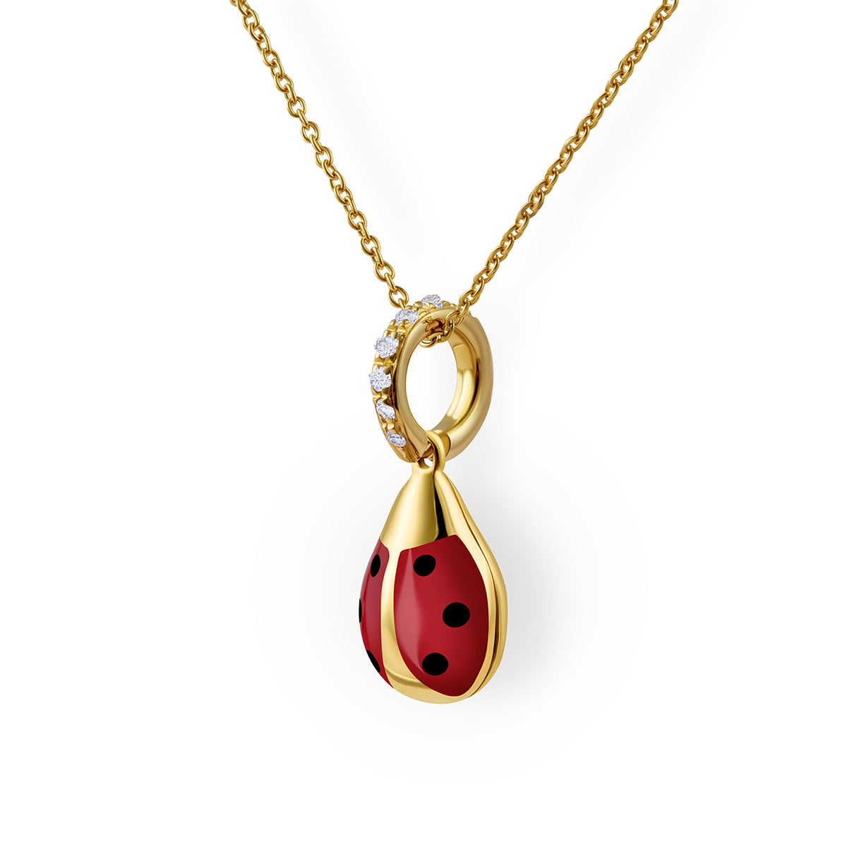 Ladybug Charm Medium Diamond Bail