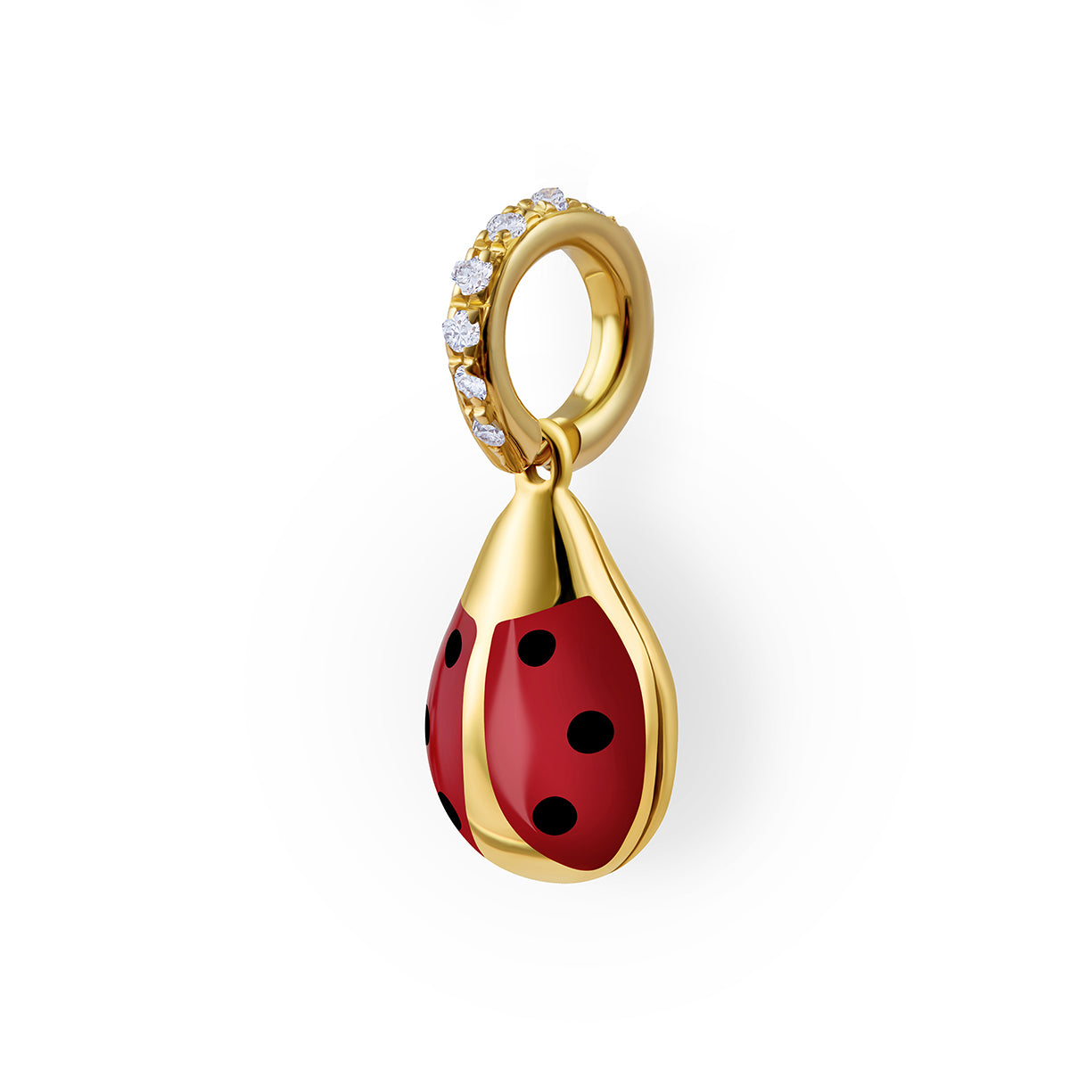 Ladybug Charm Medium Diamond Bail
