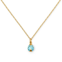 Ladybug Girls Charm Light Blue Enamel on Link Chain