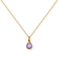 Ladybug Girls Charm Purple Enamel on Link Chain