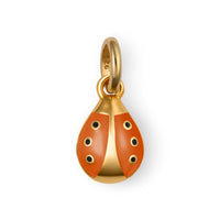 Ladybug Girls Charm Vermeil Orange Enamel