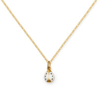 Ladybug Girls Charm White Enamel on Link Chain