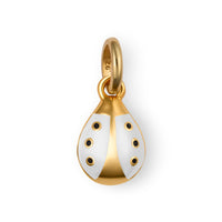 Ladybug Girls Vermeil Charm in White Enamel