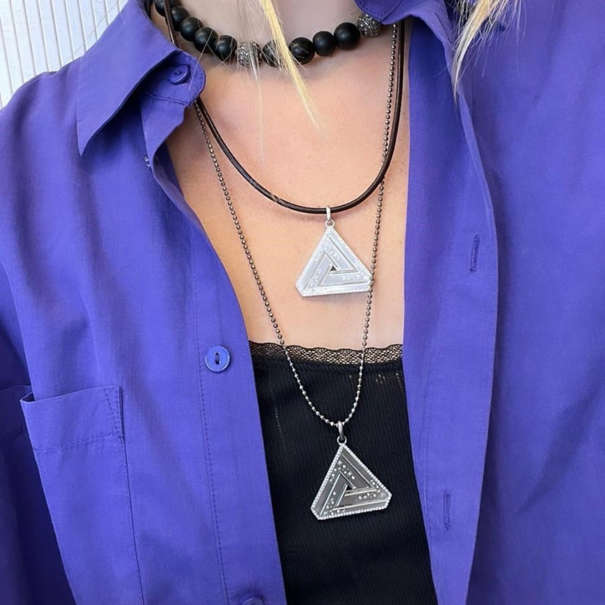 Large Abracadabra Silver & Black Rhodium Series 5 Necklace Combination.
