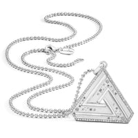 Large Abracadabra Silver Series 5 on Silver Faceted Ball Chain,