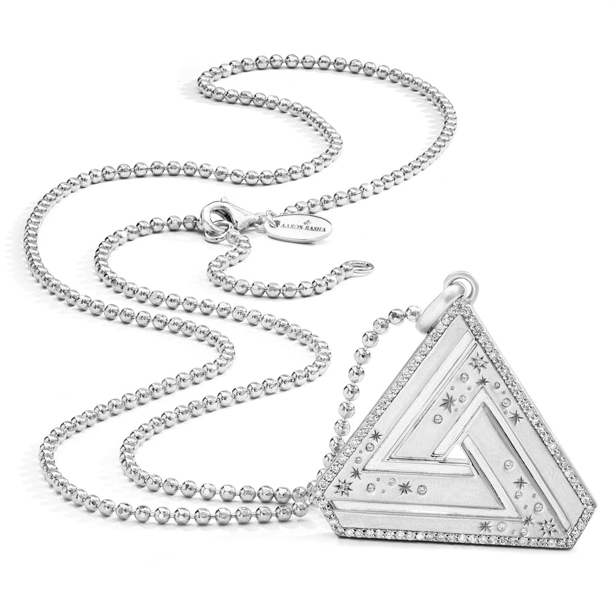 Large Abracadabra Silver Series 5 on Silver Faceted Ball Chain,