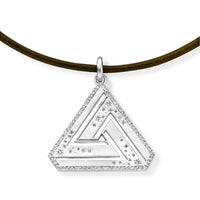 Large Abracadabra Silver Series 5 on Leather Necklace.