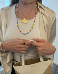 Large Abracadabra on Long Beaded Necklace 