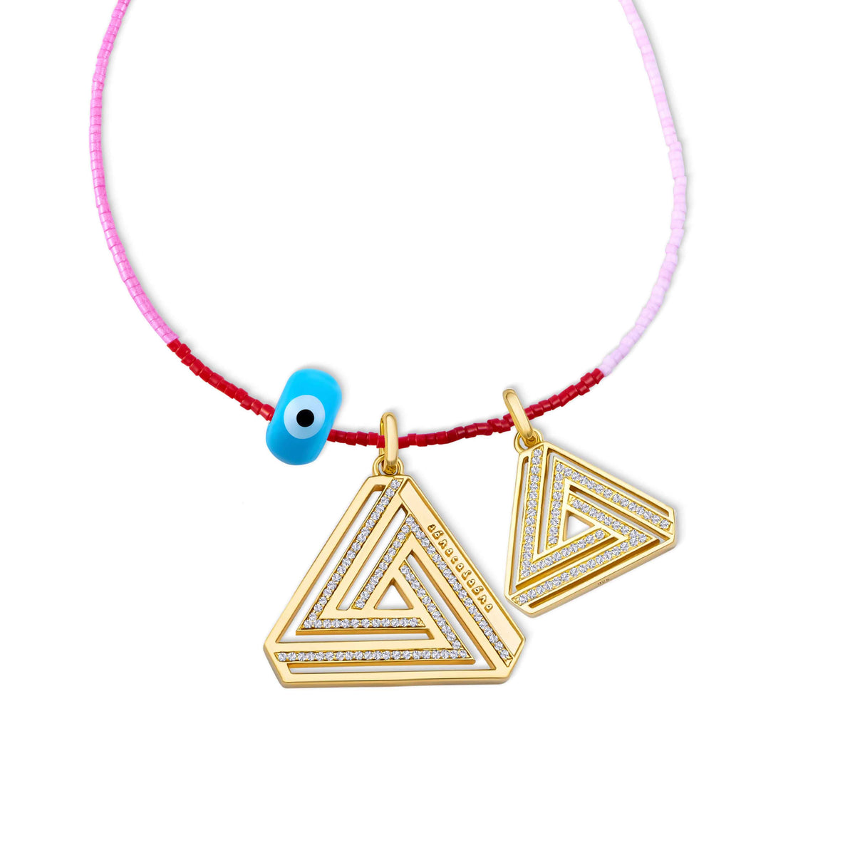 Large and Small Series 4 Abracadabra paired on Dylan Beaded Necklace