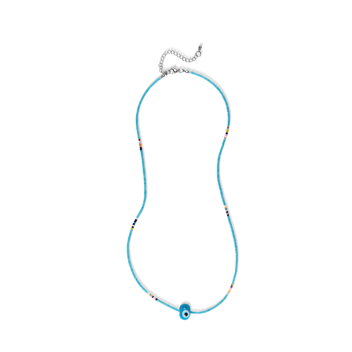 Maya Beaded Necklace in Silver